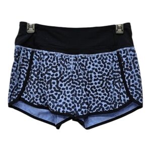 Lululemon Speed Up Cheetah Activewear Blue Black Athletic Shorts Size 4